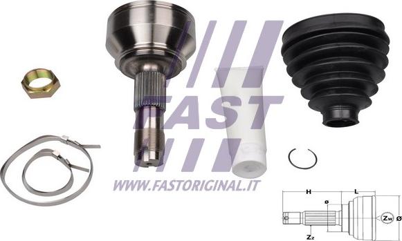 Fast FT25079K - Шарнирный комплект, ШРУС, приводной вал www.autospares.lv