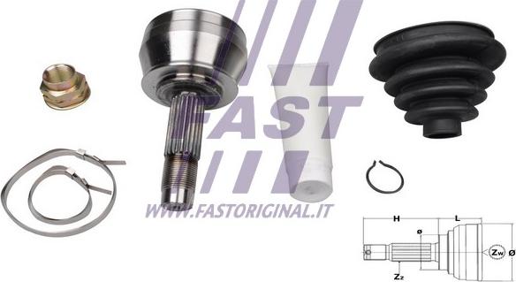 Fast FT25076K - Šarnīru komplekts, Piedziņas vārpsta www.autospares.lv