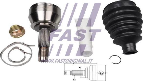 Fast FT25072K - Šarnīru komplekts, Piedziņas vārpsta www.autospares.lv