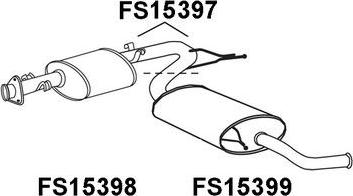 Faurecia FS15399 - Izplūdes gāzu trokšņa slāpētājs (pēdējais) autospares.lv