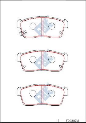 FBK FD9807M - Bremžu uzliku kompl., Disku bremzes www.autospares.lv