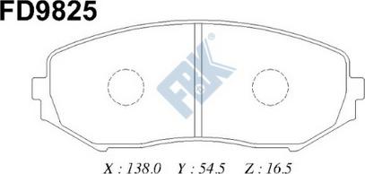 FBK FD9825 - Тормозные колодки, дисковые, комплект www.autospares.lv