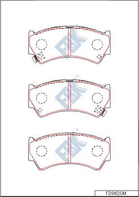 FBK FD9820M - Тормозные колодки, дисковые, комплект www.autospares.lv