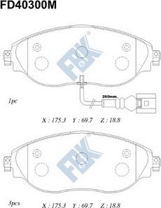 FBK FD40300M - Bremžu uzliku kompl., Disku bremzes www.autospares.lv