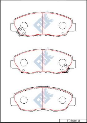 FBK FD5091M - Brake Pad Set, disc brake www.autospares.lv