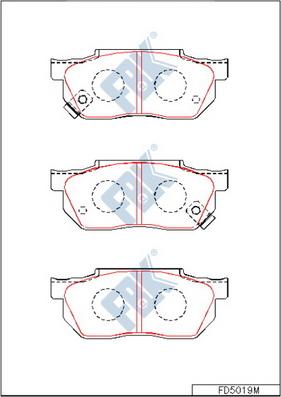 FBK FD5019M - Тормозные колодки, дисковые, комплект www.autospares.lv