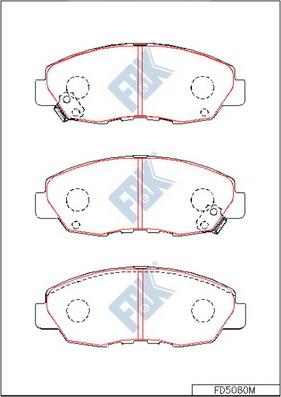 FBK FD5080M - Тормозные колодки, дисковые, комплект www.autospares.lv