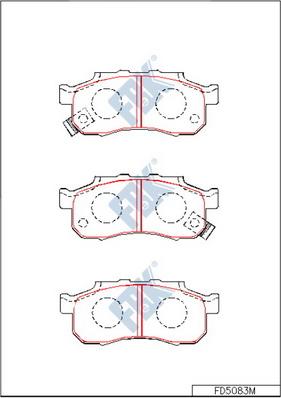 FBK FD5083M - Тормозные колодки, дисковые, комплект www.autospares.lv