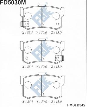 FBK FD5030M - Bremžu uzliku kompl., Disku bremzes autospares.lv