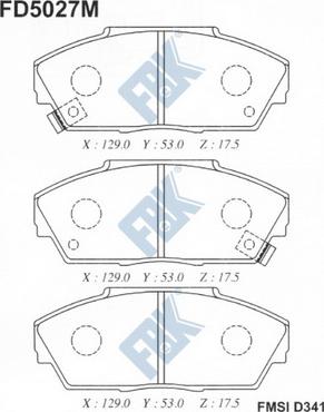 FBK FD5027M - Brake Pad Set, disc brake www.autospares.lv