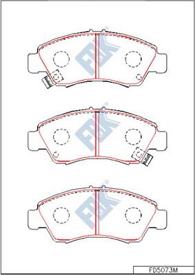 FBK FD5073M - Тормозные колодки, дисковые, комплект www.autospares.lv