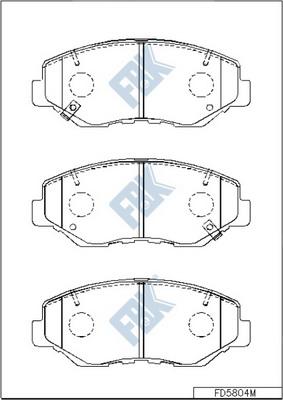 FBK FD5804M - Bremžu uzliku kompl., Disku bremzes www.autospares.lv