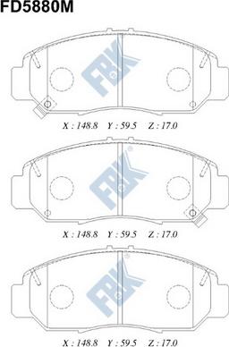 FBK FD5880M - Bremžu uzliku kompl., Disku bremzes www.autospares.lv