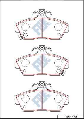 FBK FD5827M - Тормозные колодки, дисковые, комплект www.autospares.lv