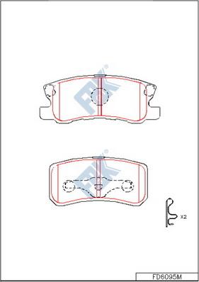 FBK FD6095M - Brake Pad Set, disc brake www.autospares.lv