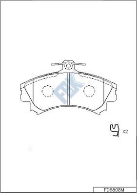 FBK FD6808M - Brake Pad Set, disc brake www.autospares.lv