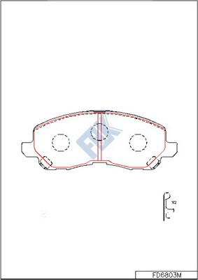 FBK FD6803M - Тормозные колодки, дисковые, комплект www.autospares.lv