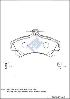 FBK FD6817MAS - Bremžu uzliku kompl., Disku bremzes autospares.lv