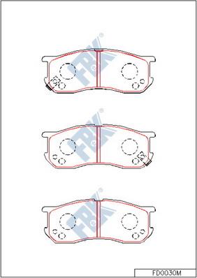 FBK FD0030M - Тормозные колодки, дисковые, комплект www.autospares.lv