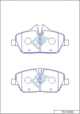 FBK FD14049 - Bremžu uzliku kompl., Disku bremzes autospares.lv