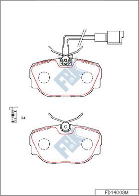 FBK FD14008M - Bremžu uzliku kompl., Disku bremzes www.autospares.lv