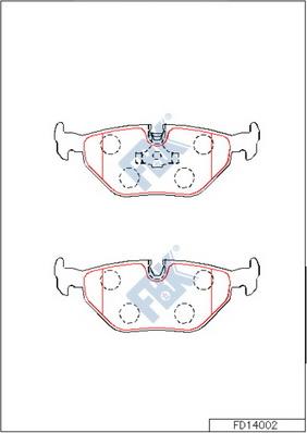 FBK FD14002 - Bremžu uzliku kompl., Disku bremzes autospares.lv