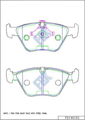 FBK FD14015S - Тормозные колодки, дисковые, комплект www.autospares.lv