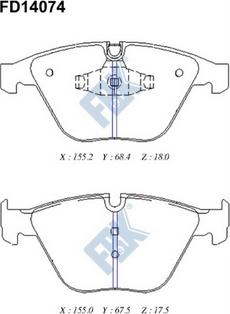 FBK FD14074 - Bremžu uzliku kompl., Disku bremzes autospares.lv