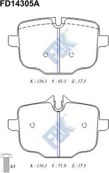 FBK FD14305A - Bremžu uzliku kompl., Disku bremzes autospares.lv