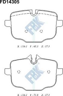 FBK FD14305 - Bremžu uzliku kompl., Disku bremzes autospares.lv