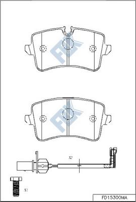 FBK FD15300MA - Bremžu uzliku kompl., Disku bremzes www.autospares.lv