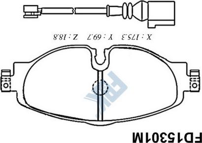 FBK FD15301M - Bremžu uzliku kompl., Disku bremzes www.autospares.lv