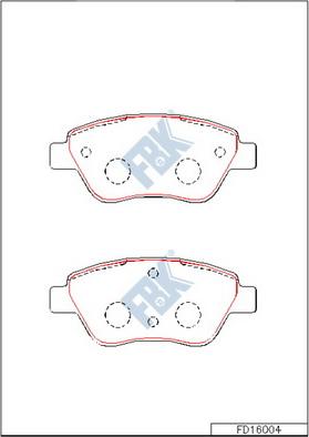 FBK FD16004 - Bremžu uzliku kompl., Disku bremzes www.autospares.lv