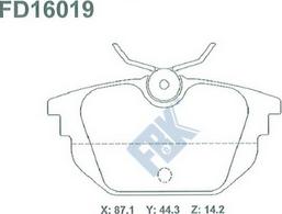 FBK FD16019 - Bremžu uzliku kompl., Disku bremzes autospares.lv