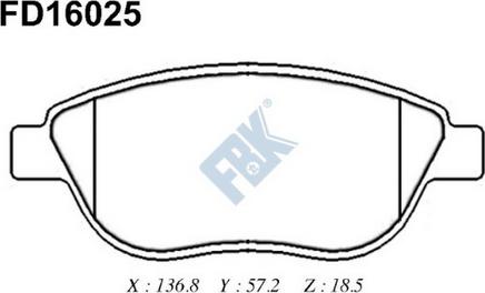 FBK FD16025 - Bremžu uzliku kompl., Disku bremzes autospares.lv