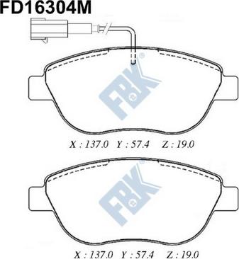 FBK FD16304M - Тормозные колодки, дисковые, комплект www.autospares.lv