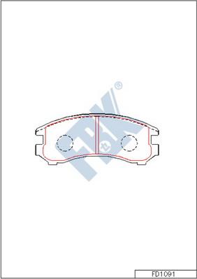 FBK FD1091 - Тормозные колодки, дисковые, комплект www.autospares.lv