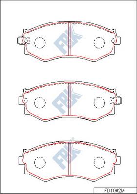 FBK FD1092M - Bremžu uzliku kompl., Disku bremzes www.autospares.lv