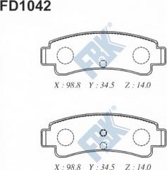 FBK FD1042 - Bremžu uzliku kompl., Disku bremzes autospares.lv