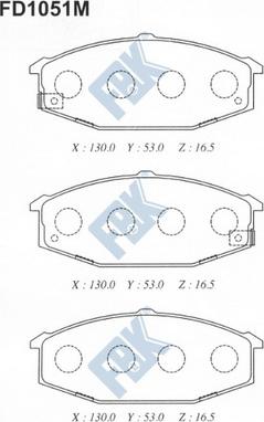 FBK FD1051M - Bremžu uzliku kompl., Disku bremzes www.autospares.lv