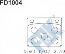 FBK FD1004 - Bremžu uzliku kompl., Disku bremzes autospares.lv