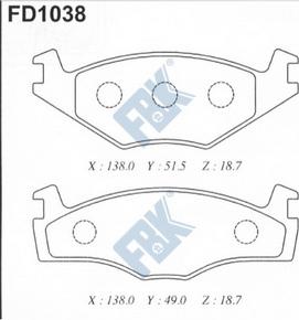 FBK FD1038 - Brake Pad Set, disc brake www.autospares.lv