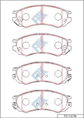 FBK FD1197M - Bremžu uzliku kompl., Disku bremzes autospares.lv