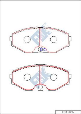 FBK FD1165M - Тормозные колодки, дисковые, комплект www.autospares.lv