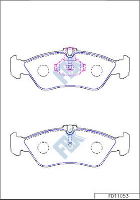 FBK FD11053 - Тормозные колодки, дисковые, комплект www.autospares.lv