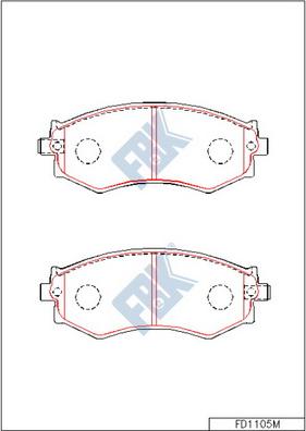 FBK FD1105M - Bremžu uzliku kompl., Disku bremzes www.autospares.lv