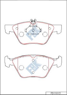 FBK FD11013 - Bremžu uzliku kompl., Disku bremzes www.autospares.lv