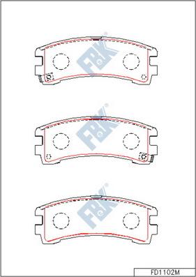 FBK FD1102M - Bremžu uzliku kompl., Disku bremzes www.autospares.lv