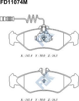 FBK FD11074M - Тормозные колодки, дисковые, комплект www.autospares.lv