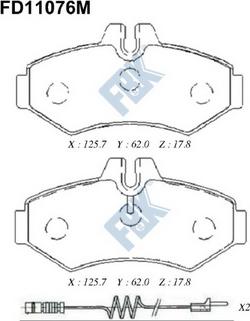 FBK FD11076M - Bremžu uzliku kompl., Disku bremzes www.autospares.lv